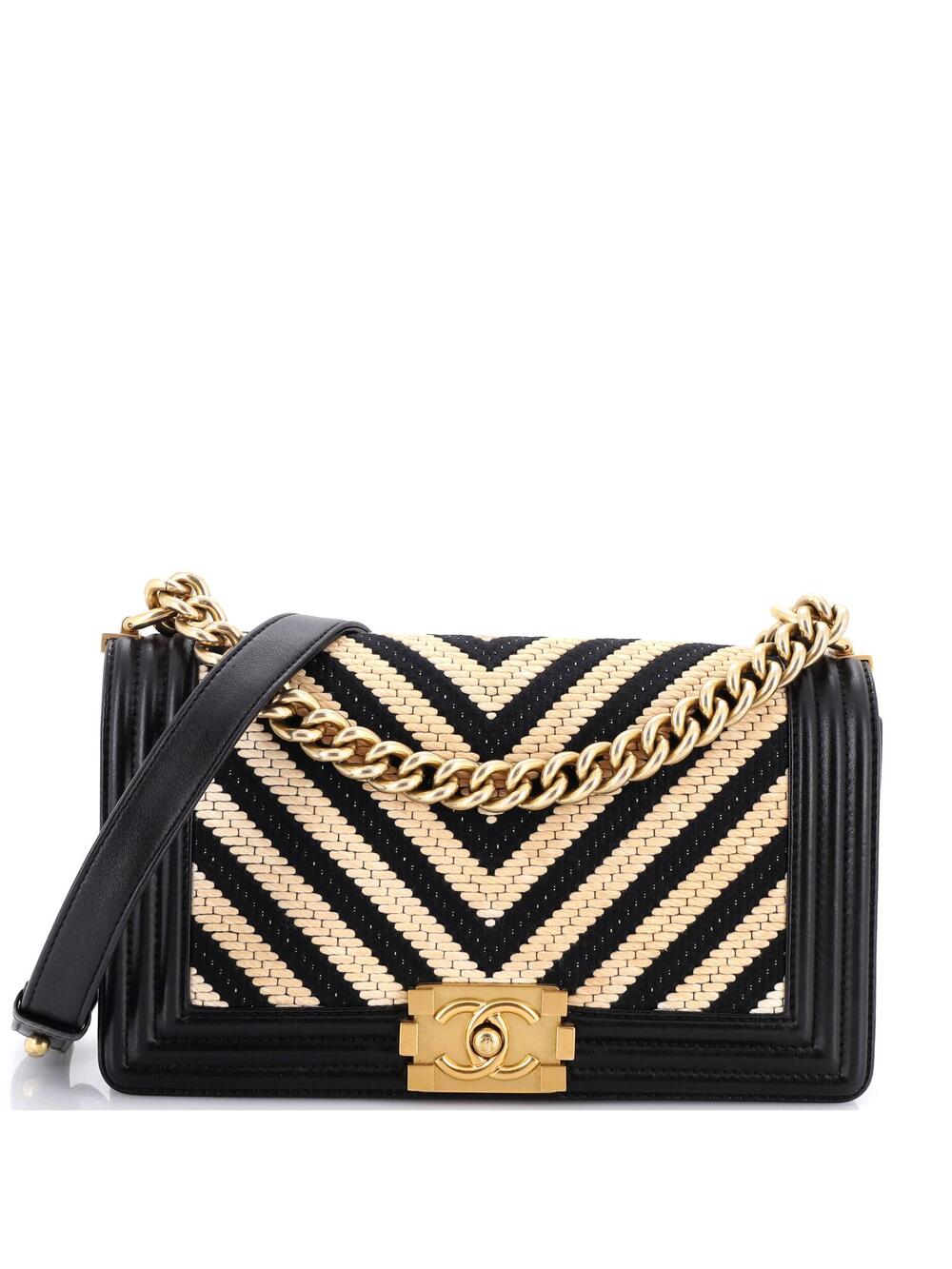 Chanel Boy Flap Bag Braided Chevron #260959C36B